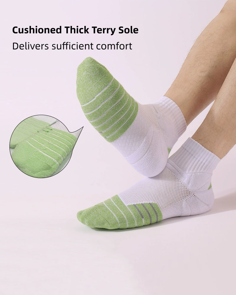 Ankle Sports Socks, Breathable Non-stuffy Men Women Basketball Socks, Thick Terry Bottom Marathon Running Socks (SO234)